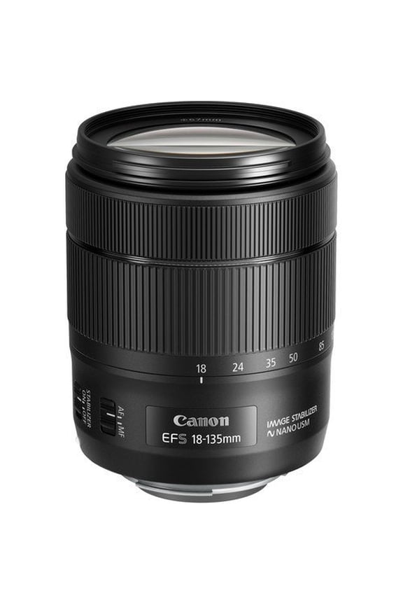 Canon EF-S 18-135mm F/3.5-5.6 Image Stabilization USM Lens (Black) (International Model) No Warranty [Bulk Packaging] (International Version)