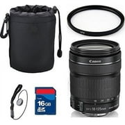 Canon EF-S 18-135mm f/3.5-5.6 IS STM Lens Top Value Bundle- International Model International Version