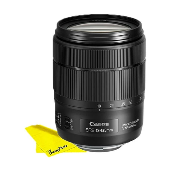 Canon EF-S 18-135mm f/3.5-5.6 IS USM Lens + FREE Buzz-Photo Microfiber Cleaning Cloth