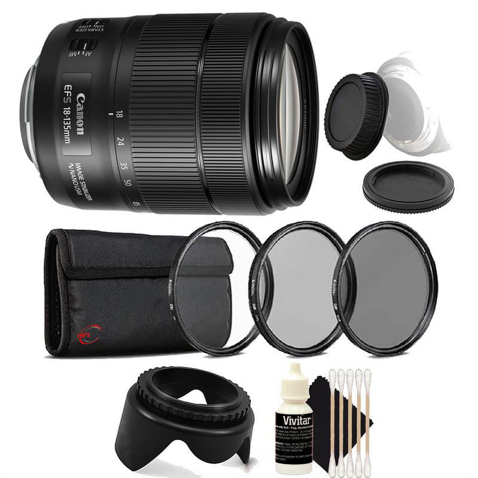 Canon EF-S 18-135mm f/3.5-5.6 IS USM Lens and Accessory Bundle for  