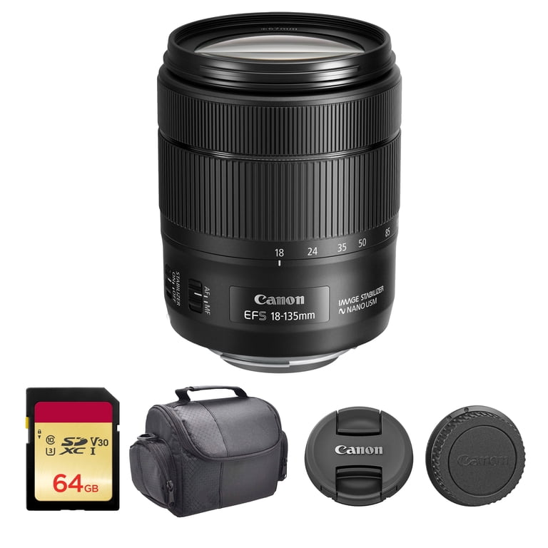 Canon EF-S 18–135mm F/3.5–5.6 IS USM APS-C Zoom Lens Bundle with