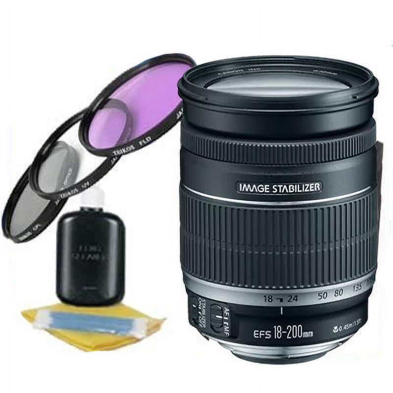 Canon EF-S 18-200mm f/3.5-5.6 DSLR Camera Lens + 72mm 3-Piece Set