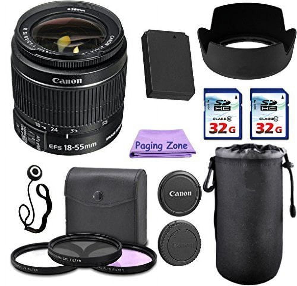 Canon EF-S 18-55mm IS II Camera Lens. PagingZone Deluxe Kit. 3Piece ...