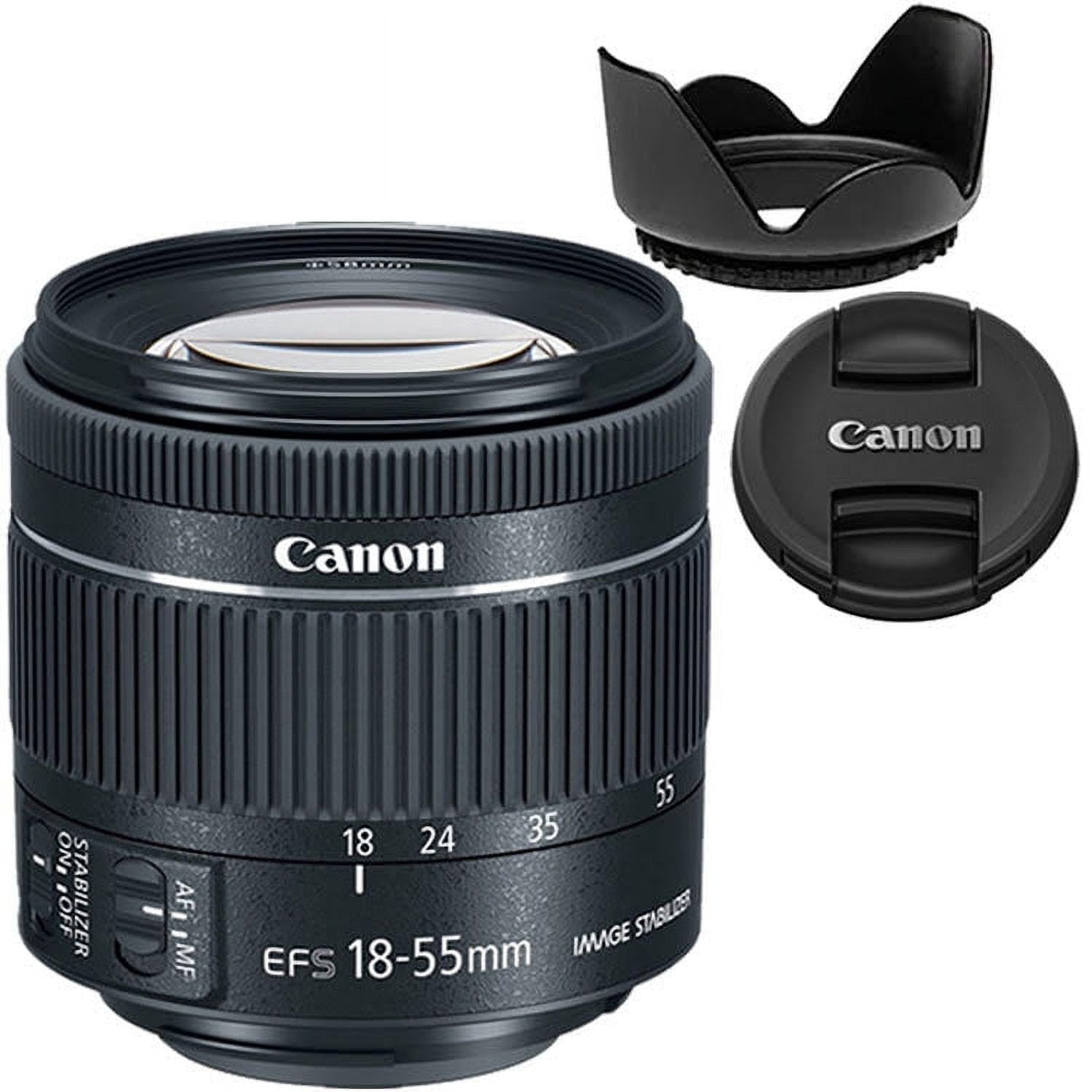 Canon EF-S 18-55mm f/4-5.6 IS STM Lens + Hood - Walmart.com