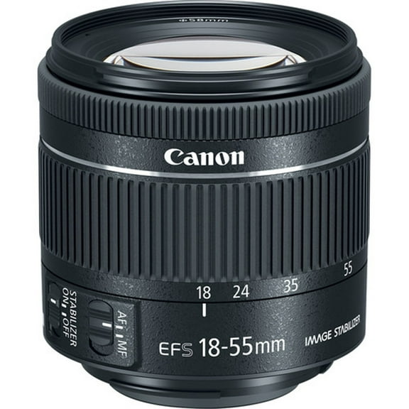 Canon EF-S 18-55mm f/4-5.6 IS STM Autofocus APS-C Lens, Black {58}