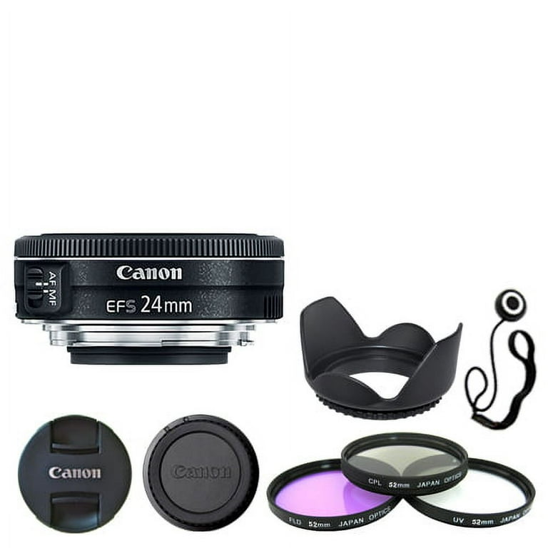 Canon EF-S 24mm f/2.8 STM Lens for DSLR + Deluxe Accessory Kit