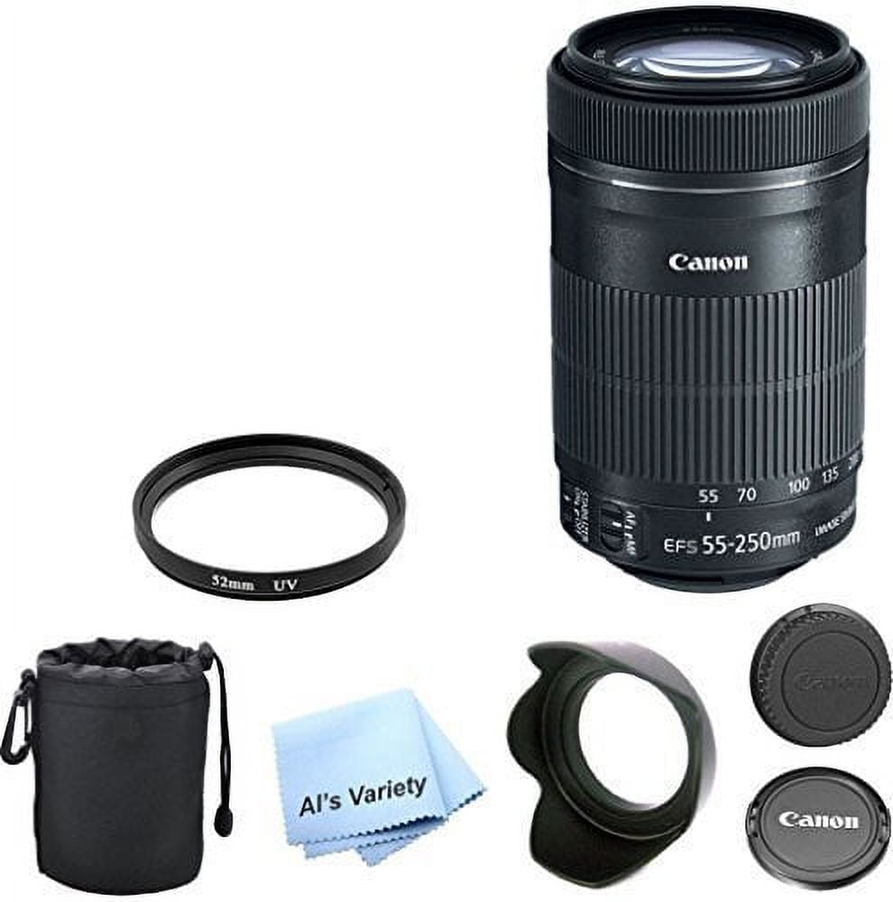 Canon EF-S 55-250mm STM Telephoto Zoom Lens Bundle with UV