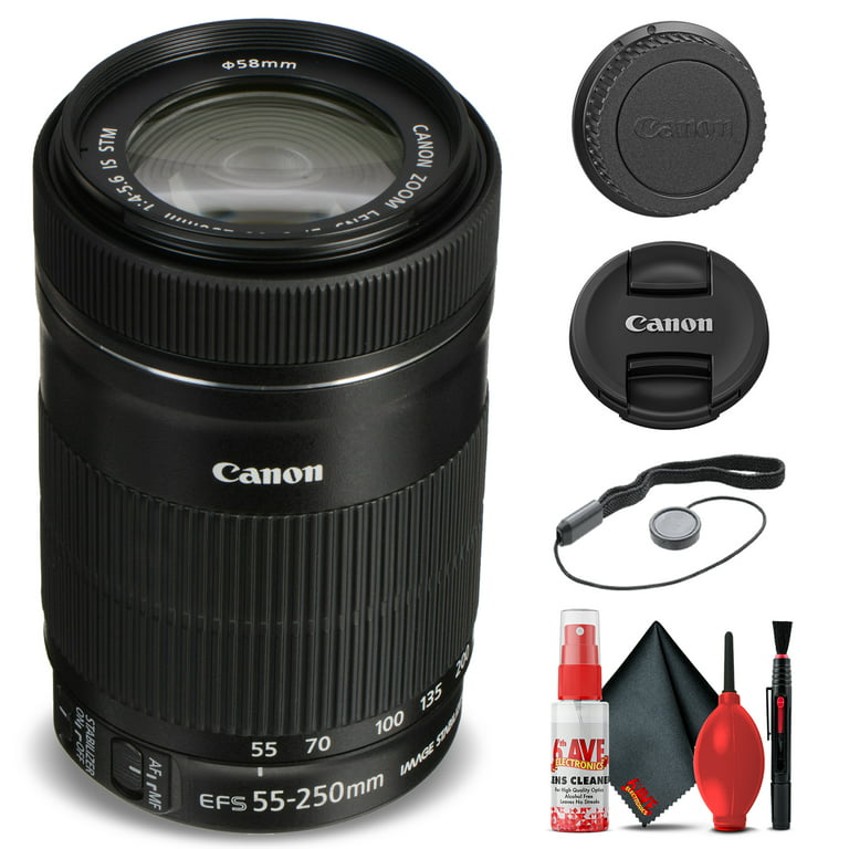 Canon EF-S 55-250mm f/4-5.6 IS STM Lens (8546B002) + Filter Kit +
