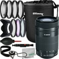 thumbnail image 1 of Canon EF-S 55-250mm f/4-5.6 IS STM Lens with Essential Accessory Bundle: 4PC Macro Close-Up Filter Kit, 3PC Multi-Coated UV Filter Kit (UV, CPL, FLD) & More (16pc Bundle), 1 of 9