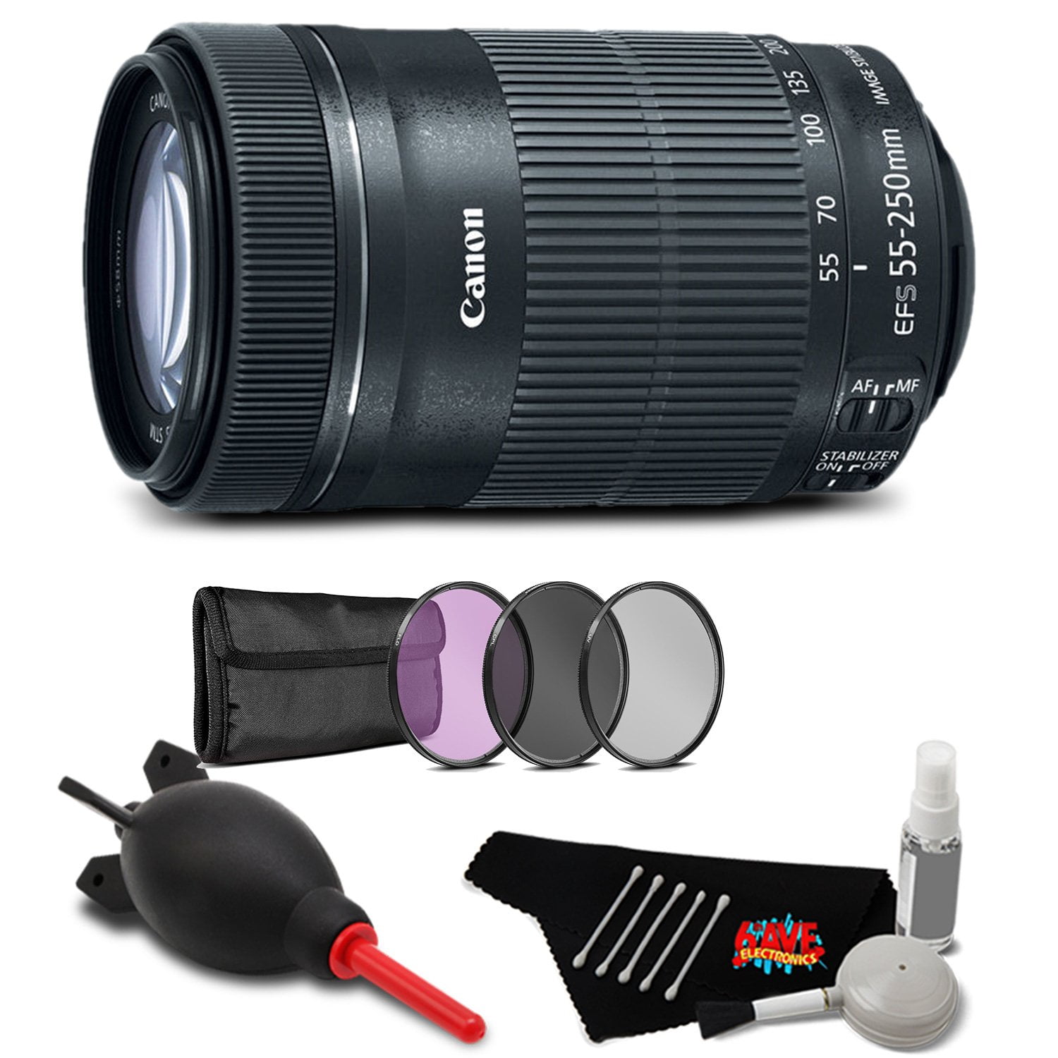 Canon EF-S 55-250mm f/4-5.6 is STM Lens Accessory Bundle