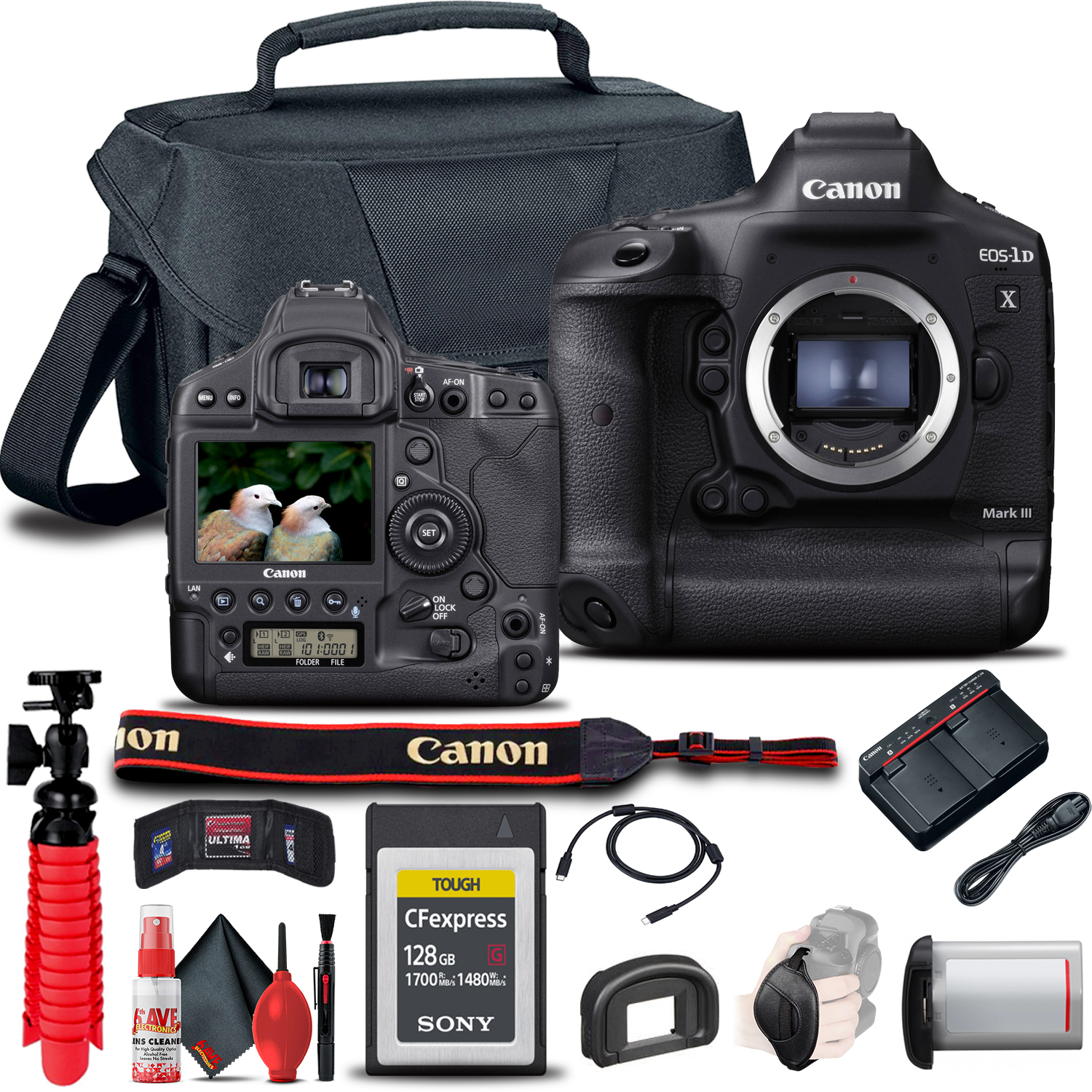 Canon EOS-1D X Mark III DSLR Camera (Body Only) (3829C002) + 128GB  Card - image 1 of 8