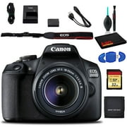 Canon EOS 2000D DSLR Camera with EF-S 18-55 mm F/3.5-5.6 III Lens with Cleaning Kit, and Memory Kit International Version