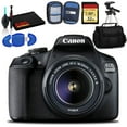 thumbnail image 1 of Canon EOS 2000D DSLR Camera with EF-S 18-55 mm F/3.5-5.6 III Lens (Intl Model) with 32GB Memory, Padded Case, and More(International Model), 1 of 6