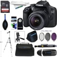 thumbnail image 1 of Canon EOS 2000D Digital SLR Camera with 18-55mm is II Lens Kit (Black) with Deal-Expo Essentials Bundle, 1 of 4