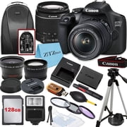 Canon EOS 2000D Rebel T7 DSLR Camera Bundle Includes 18 to 55mm Zoom Lens + 128GB Card + Backpack + Tripod + 3 Pieces Filter Kit and More International Version