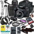 thumbnail image 1 of Canon EOS 2000D / Rebel T7 DSLR Camera with EF-S 18-55mm f/3.5-5.6 IS II And EF 75-300mm f/4-5.6 III Lens + 64GB Memory + Extra Battery + Tripod + More (24pc Bundle) (International Version), 1 of 5