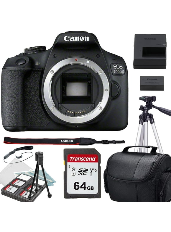 Canon EOS 2000D/Rebel T7 DSLR Camera (body only) + Camera Shoulder Bag + Accessory Bundle
