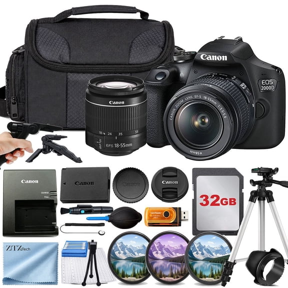 Canon EOS 2000D / Rebel T7 DSLR Camera w/ 18-55mm DC III Lens (International Version)