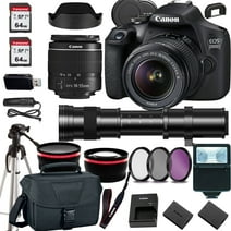 Canon EOS 2000D (Rebel T7) DSLR Camera w/Canon EF-S 18-55mm F/3.5-5.6 Zoom Lens+420-800mm HD Telephoto Zoom lens+case+128Memory Cards (24PC)