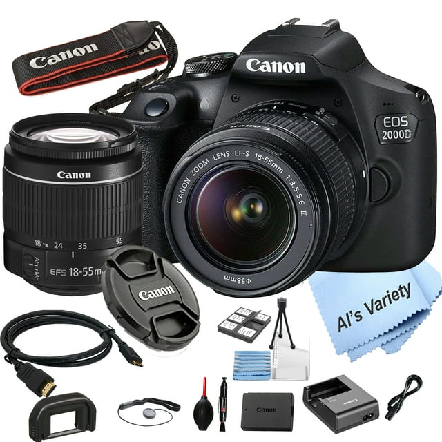 Canon EOS 2000D / Rebel T7 DSLR Camera Bundle with 1855mm Zoom Lens