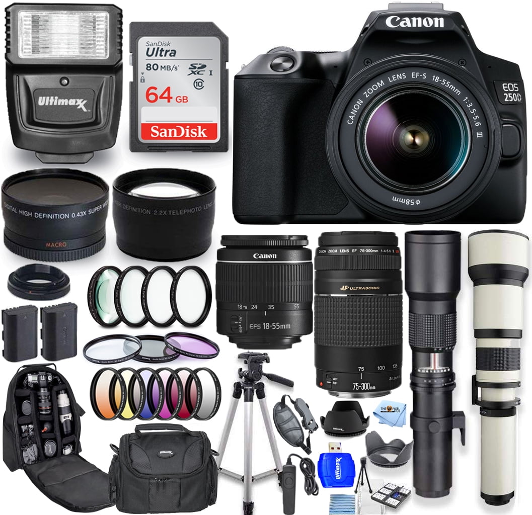 Canon EOS 250D DSLR Camera with Multiple Lenses and Ethiopia Ubuy