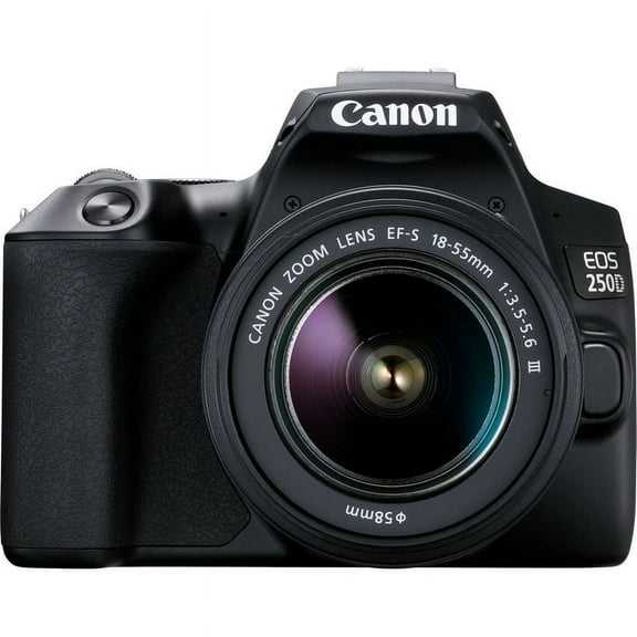 Canon EOS 250D/Rebel SL3 with EF-S 18-55mm f/3.5-5.6 III Lens (Black)
