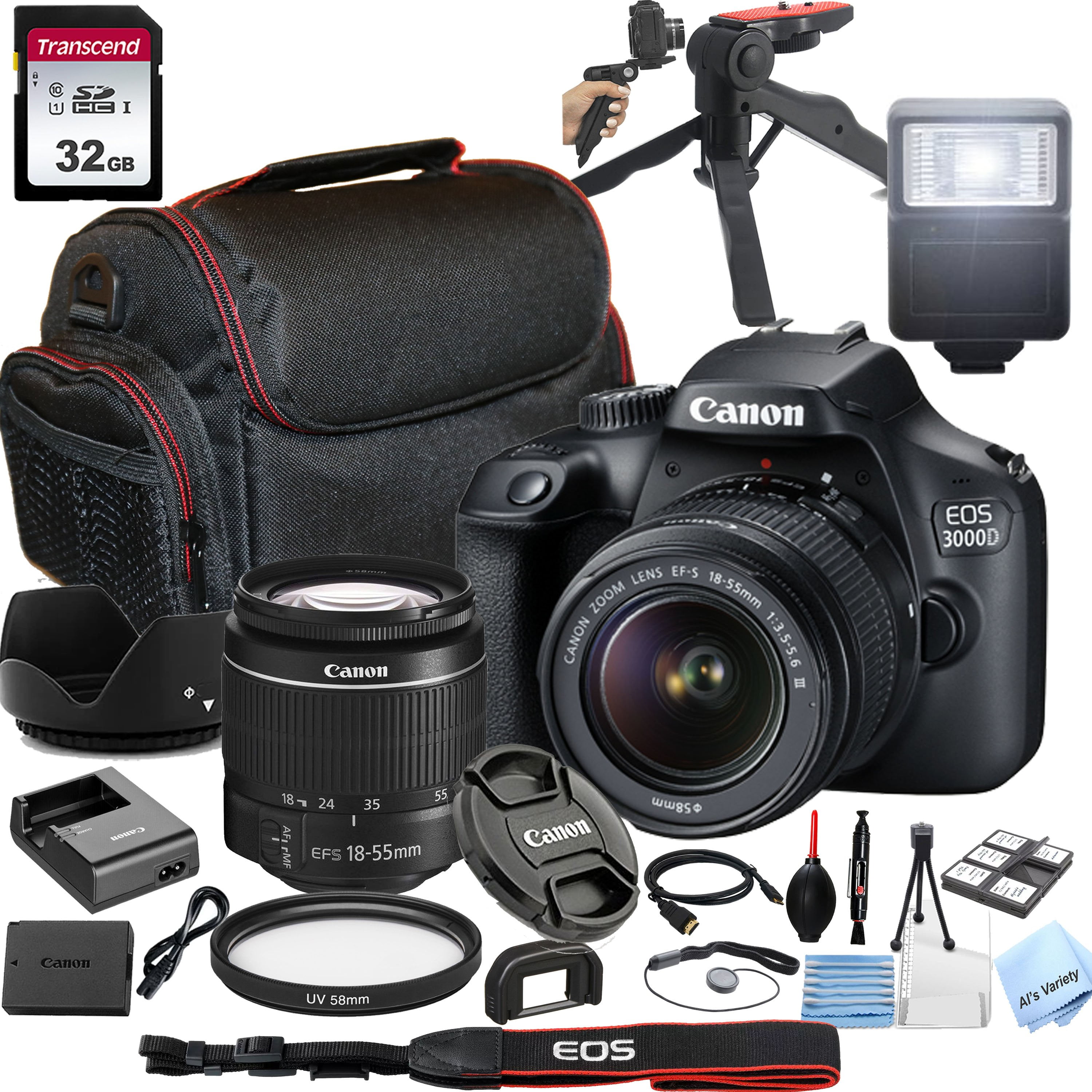 Canon EOS 3000D DSLR Camera with 18-55mm f/3.5-5.6 Zoom Lens,32GB