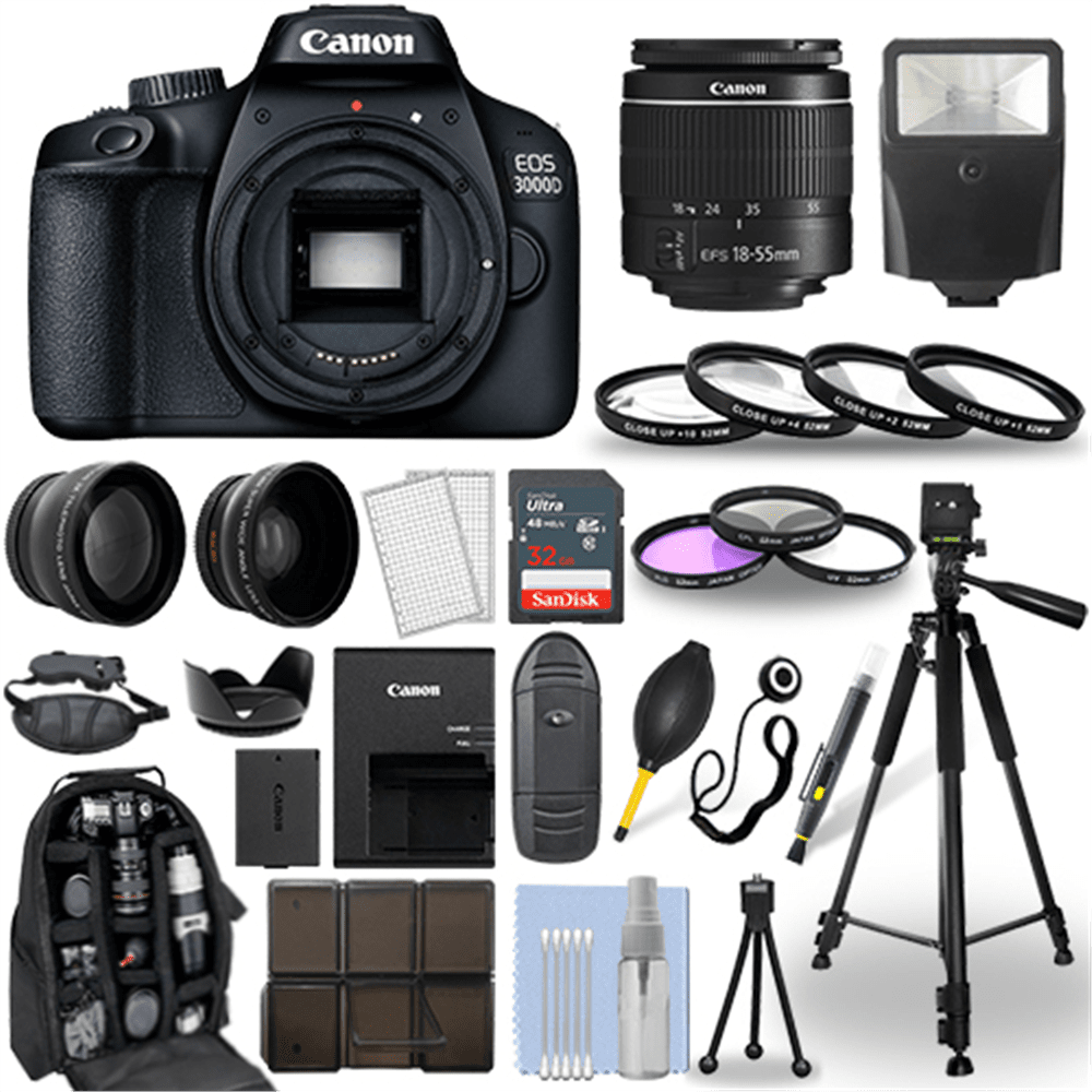 Canon EOS 3000D / Rebel T100 DSLR Camera Body Kit+ 18-55mm Lens+