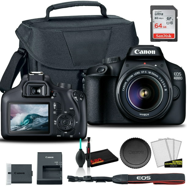 Canon EOS 4000D DSLR Camera with 1855mm Lens + EOS Bag + Sandisk Ultra