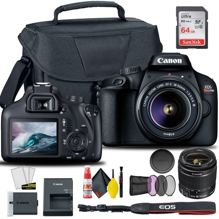 Canon EOS 4000D / Rebel T100 Digital Camera 18-55mm Lens Bundle +