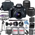 thumbnail image 1 of Canon EOS 4000D / Rebel T100 DSLR Camera Bundle with 18-55mm Lens + 2 Pcs 64GB Memory Cards + Tripod + Deluxe Camera Case + Flash + ZeeTech Accessory Kit (International Model), 1 of 9