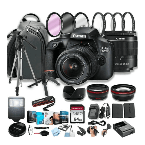 Canon EOS 4000D (Rebel T100) DSLR Camera w/EF-S 18-55mm