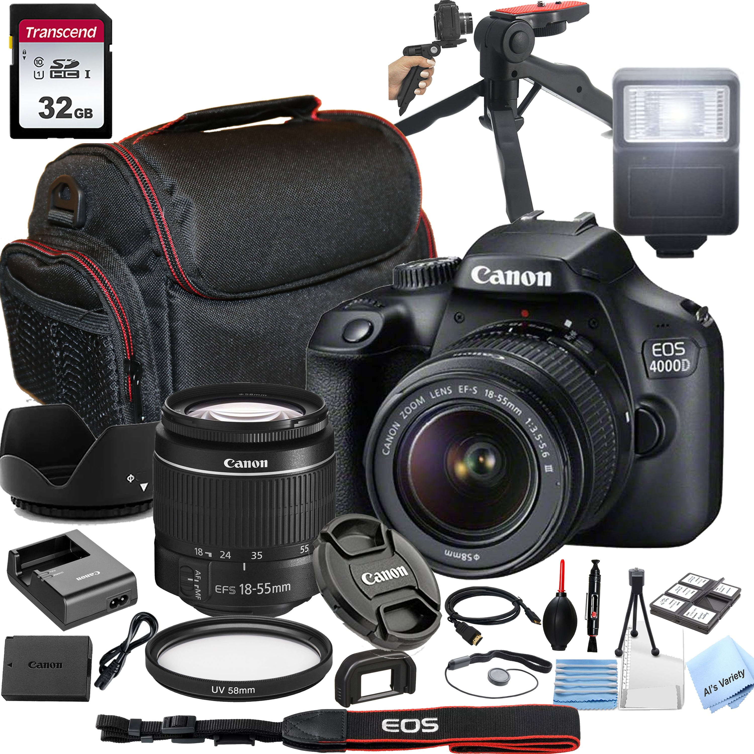 Canon EOS 4000D / Rebel T100 DSLR Camera with 1855mm f/3.55.6 Zoom