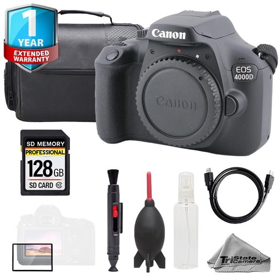 Canon EOS 4000D / T100 Digital Camera (Body) + 128GB + Bag+ 1 Yr Warranty- Basic Kit (International Version)