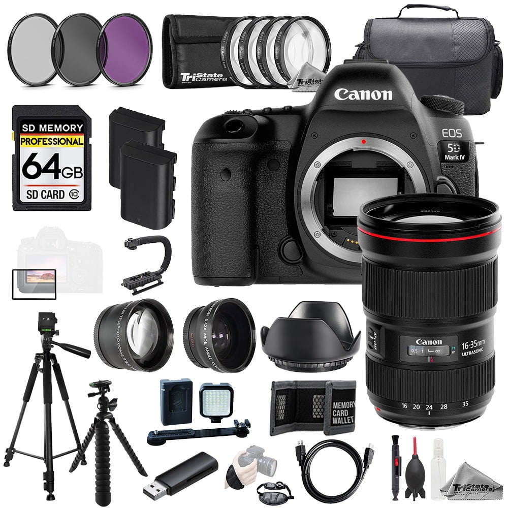 Canon EOS 5D IV Camera + EF 16-35mm f/2.8L III USM Lens+64GB+Ext