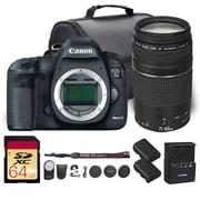 Canon EOS 5D Mark III DSLR Camera | 22.3MP Full-Frame CMOS Sensor, DIGIC 5+ Processor & HD Video | For Weddings, Portraits & Events (5260B002) + Canon EF 75-300mm f/4-5.6 III Lens + RC-6 + Bag + More