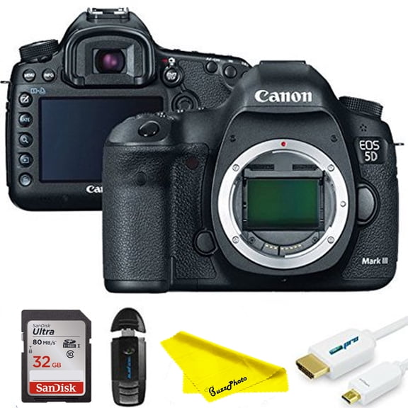 Canon EOS 5D Mark III DSLR Camera (Body Only) + 32GB Buzz-photo Basic Accessory Kit