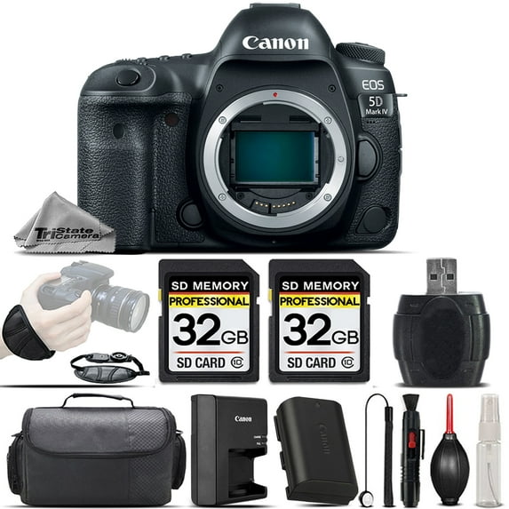 Canon EOS 5D Mark IV DSLR 30.4MP Full-Frame CMOS Sensor Camera - 64GB Kit Bundle (International Version)