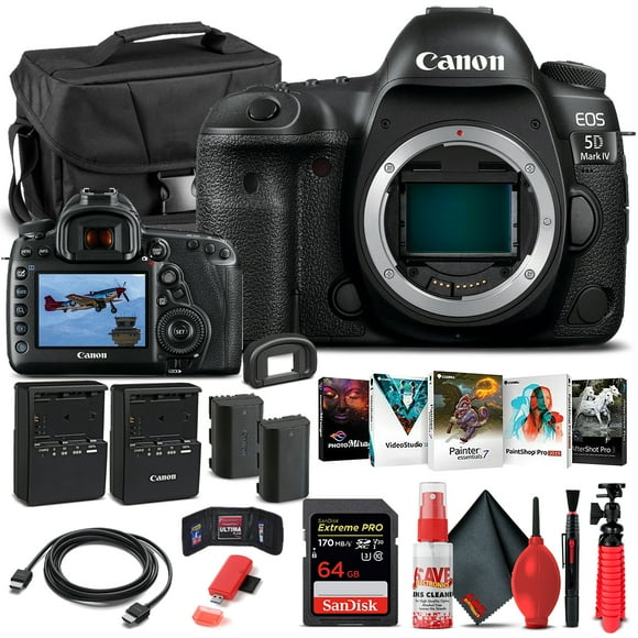 Canon EOS 5D Mark IV DSLR Camera Body Only 1483C002 - Basic Bundle (International Version)