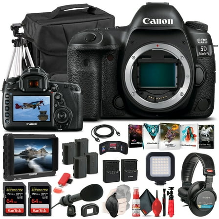 Canon EOS 5D Mark IV DSLR Camera Body Only - 30.4MP, 4K Video, New Condition - Pro Bundle with Accessories (International Version)