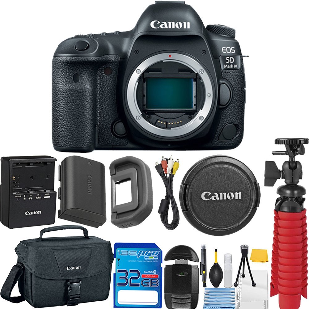 Canon EOS 5D Mark IV DSLR Camera (Body Only) 32GB SD Memory Card + Memory Card Reader + 12'' Flexible Tripod + Camera Case + Starter Cleaning Kit + Deal-Expo Accessories Bundle - image 1 of 9