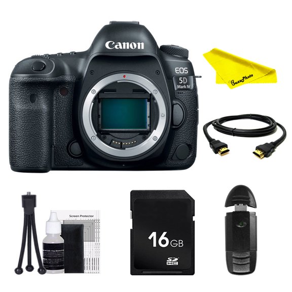 Canon EOS 5D Mark IV DSLR Camera (Body Only) with SD Card + Buzz-Photo Beginners Bundle