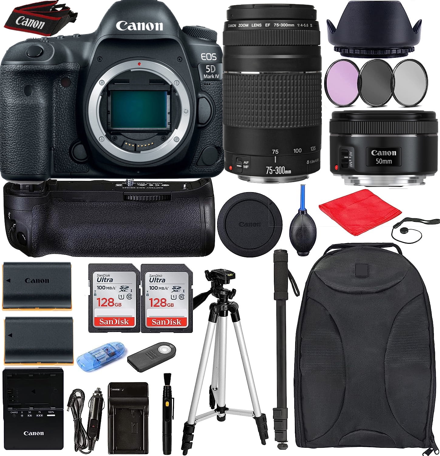 Canon EOS 5D Mark IV DSLR Camera Bundle with EF 50mm f1.8