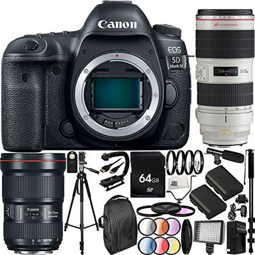 Canon EOS 5D Mark IV DSLR Camera with EF 16-35mm f/2.8L III USM Lens & EF  70-200mm f/2.8L IS II USM Lens (International Version, No Warranty) 30PC 