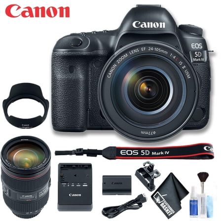 Canon EOS 5D Mark IV DSLR Camera with 24-105mm F/4L II Lens (Intl Model) Basic Bundle(International Model)