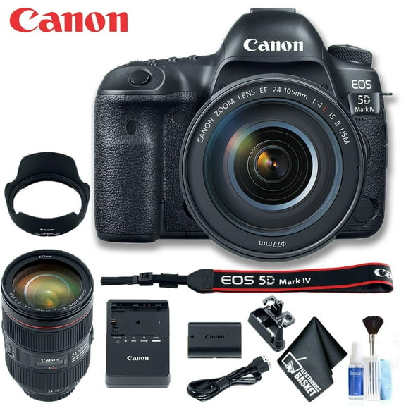 Canon EOS 5D Mark IV DSLR Camera with 24-105mm F/4L II Lens (Intl Model) Basic Bundle(International Model)