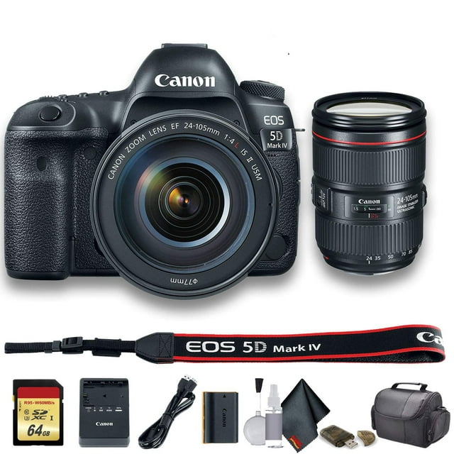 Canon EOS 5D Mark IV DSLR Camera with 24-105mm f/4L II Lens (Intl Model) - Starter Bundle