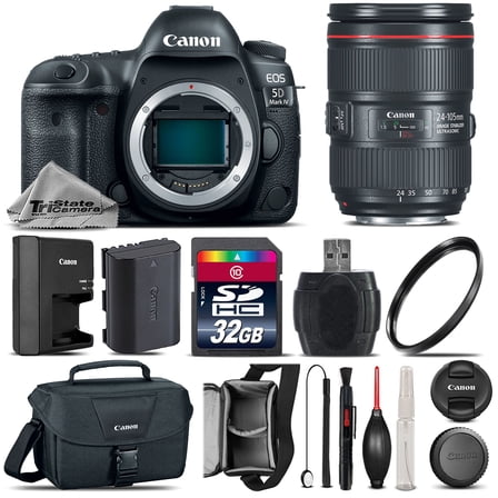 Canon EOS 5D Mark IV Full Frame 30.4MP Camera + 24-105mm f/4L IS II - 32GB Kit