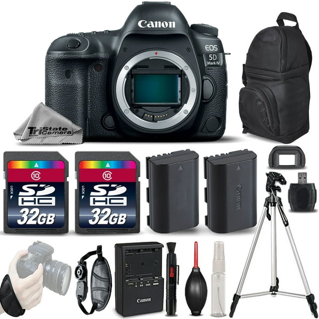 Canon EOS 5D Mark IV GPS WiFi NFC DSLR Camera Body + EXT BAT + Tripod - 64GB Kit