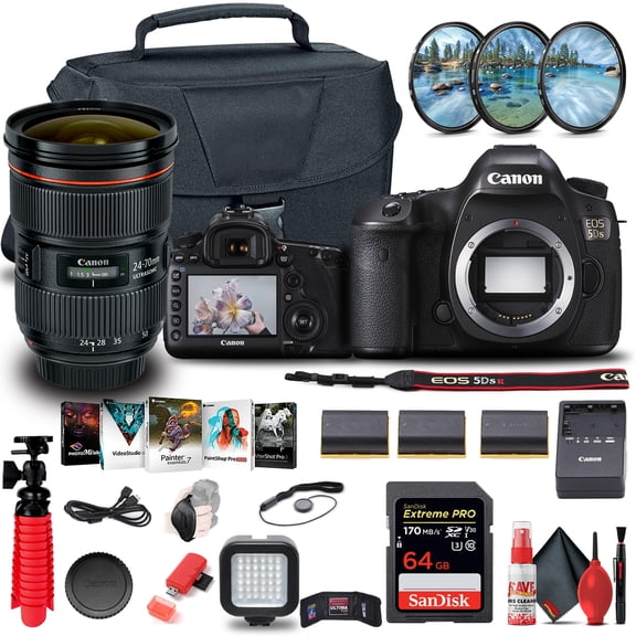 Canon EOS 5DS DSLR Camera (0581C002) + EF 24-70mm Lens + 64GB Card + More (International Version)